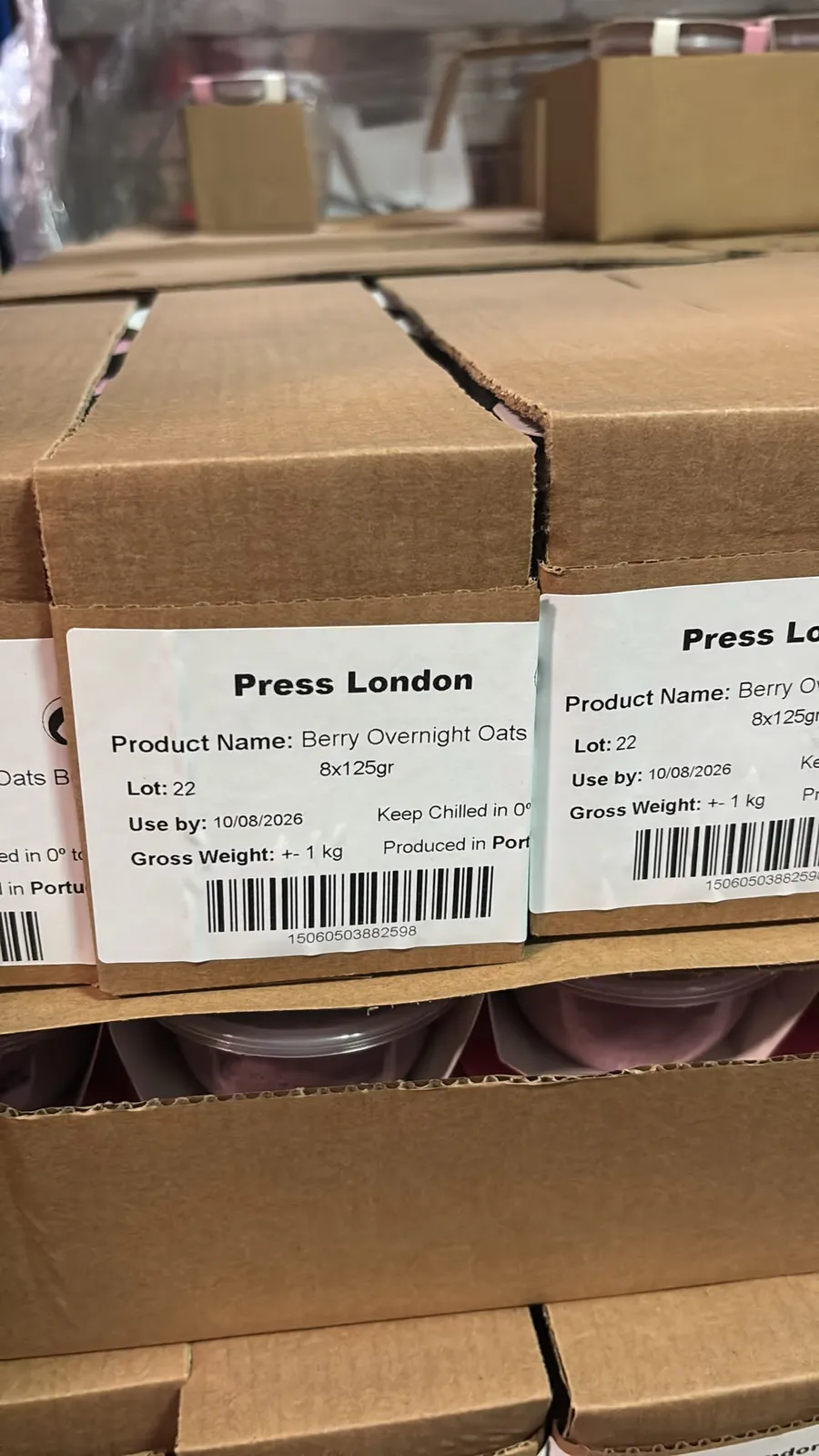 Chilled non-dairy — 50–200 cases — closed lot