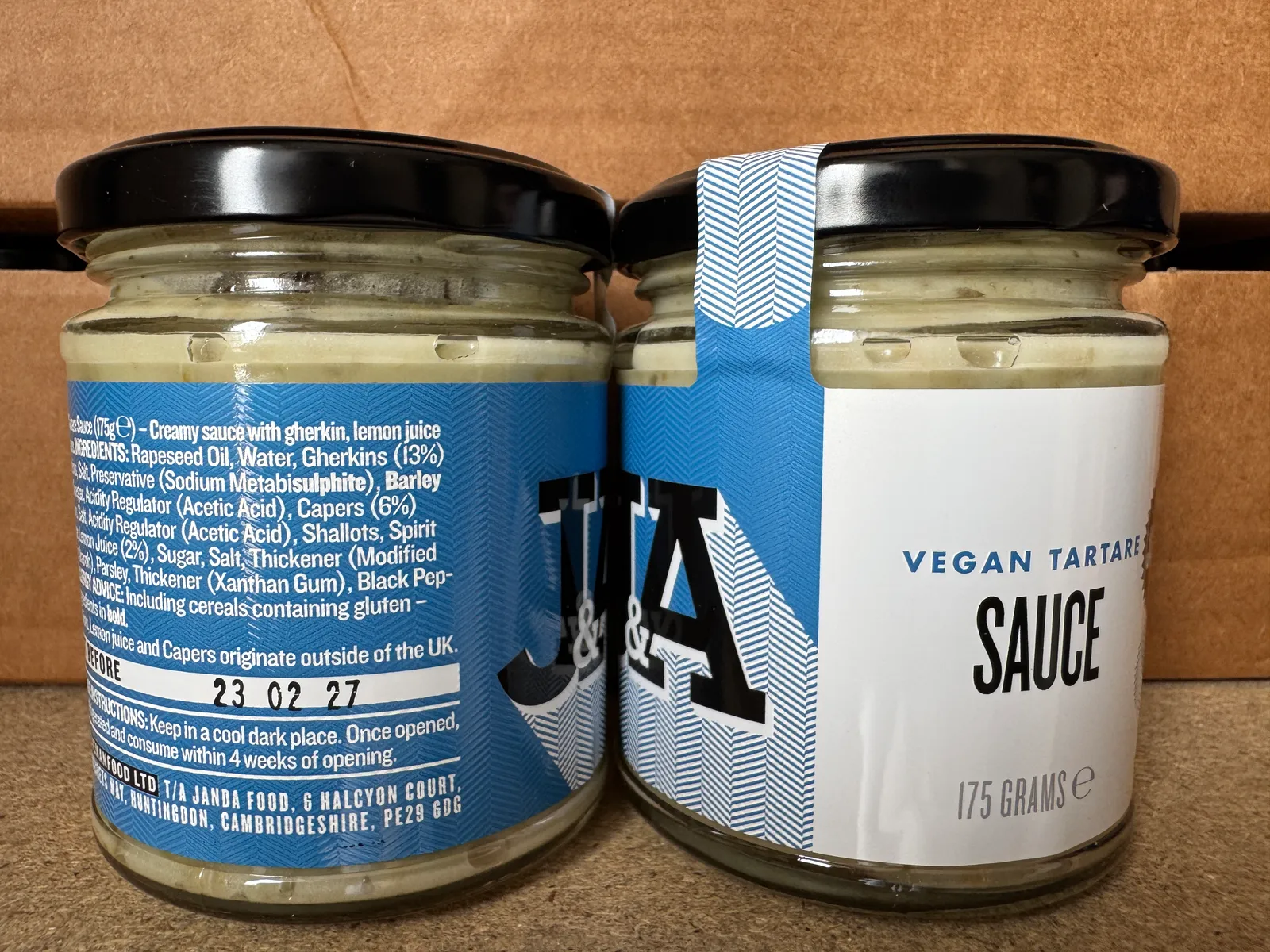 J&A Vegan Tartare Sauce — 50–200 cases — closed lot